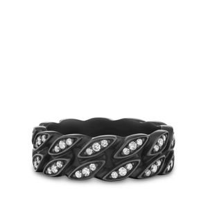 David Yurman Black Titanium Curb-Chain Diamond Ring for men
