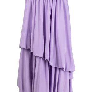 Ulla Johnson Purple Layered Ruched Silk Skirt