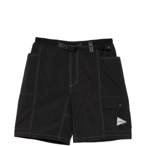 And Wander Black X Gramicci Brushed Shorts for men