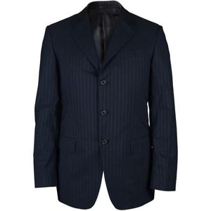 Prada Blue Striped Pocket Cotton Jacket for men