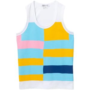 Comme des Garçons White Patchwork-Pattern Top