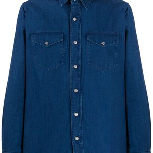 メンズ Tom Ford パッチポケット デニムシャツ ブルー