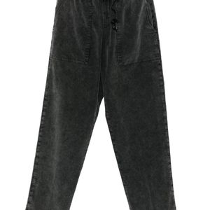 White Sand Black Belted Corduroy Trousers for men