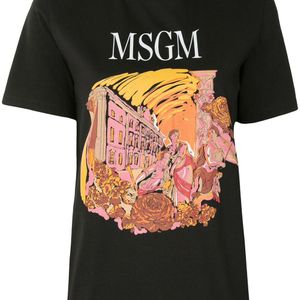 MSGM プリント Tシャツ ブラック