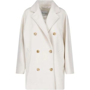 Max Mara White Double-Breasted Notched-Lapels Jacket