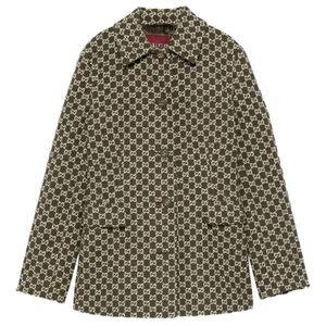 Gucci Green Single-Breasted Collared Tweed Jacket