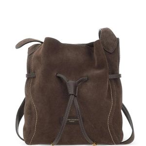 Gianni Chiarini Brown Sienna Contrast-Stitch Crossbody Bag