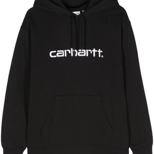 Carhartt Black Embroidered-Logo Hoodie