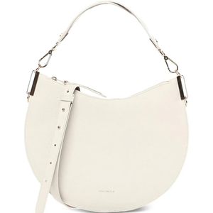 Coccinelle White Medium Sunup Zip Leather Shoulder Bag