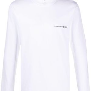 メンズ Comme des Garçons ロゴ ロングtシャツ ホワイト
