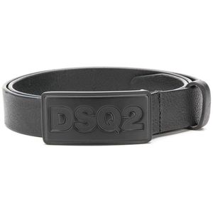 Cinturón con placa del logo DSquared² de hombre de color Negro