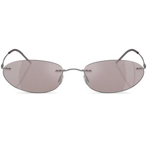 Giorgio Armani Brown Rimless Oval-Frame Sunglasses