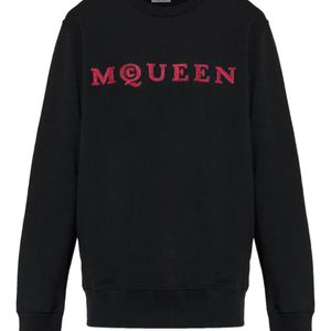 McQueen Blue Embroidered Long-Sleeves Sweater for men