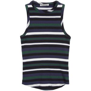 YMC Blue Rainshine Striped Ribbed Vest