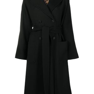 Cappotto doppiopetto con cintura di Dolce & Gabbana in Nero