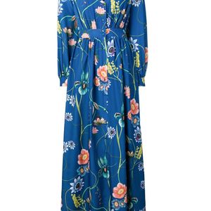 Vestido camisero con motivo floral Borgo De Nor de color Azul