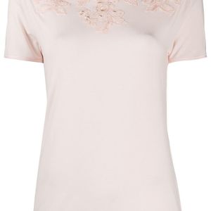 La Perla フローラルアップリケ Tシャツ ピンク