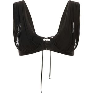 GIUSEPPE DI MORABITO Black Haut Drapé À Détail De Laçage