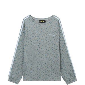 Mini Cream Blue Floral-Print Long-Sleeve T-Shirt