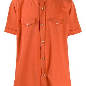 メンズ Eleventy Texas ボタンシャツ オレンジ