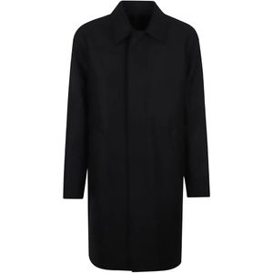 Harris Wharf London Black Concealed-Front Wool Coat for men