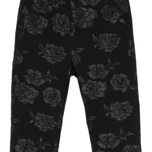 ROTATE BIRGER CHRISTENSEN Grey Floral-Jacquard Capri Trousers