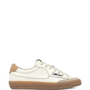 Autry White Windscape Logo-Patch Leather Sneakers for men