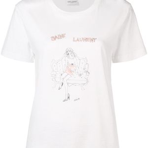 Saint Laurent プリント Tシャツ ホワイト