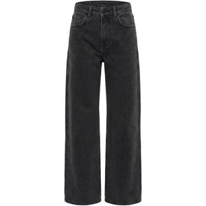 Benetton Black Embellished Wide-Leg Jeans