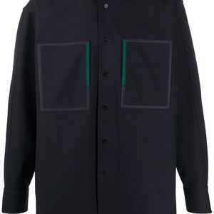 メンズ Jil Sander パッチ オーバーサイズシャツ ブラック
