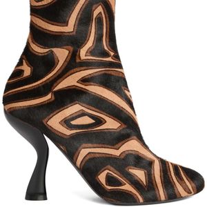 Emilio Pucci Brown Marmo Pattern Heeled Boots
