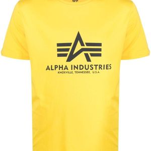 メンズ Alpha Industries ロゴ Tシャツ イエロー