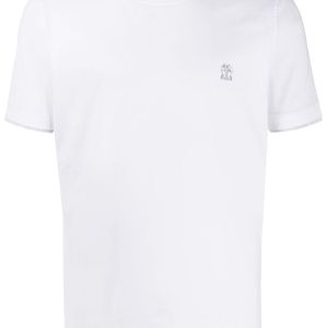 メンズ Brunello Cucinelli ダブルトリム Tシャツ ホワイト