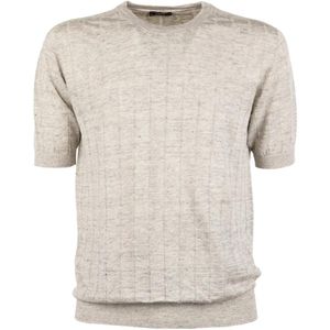 Peserico White Ribbed-Knit T-Shirt for men