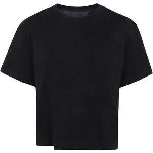 Sacai Black Jersey-Style Cotton T-Shirt
