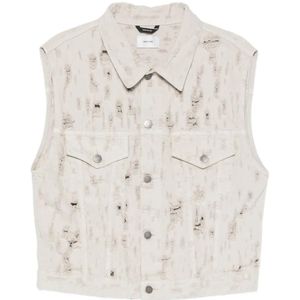 Haikure Grey Ryder Bull Destroy Denim Gilet