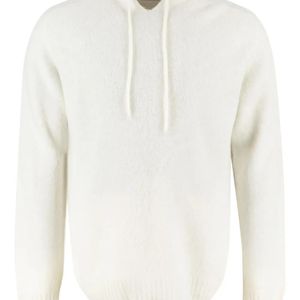 THE (Alphabet) White Wool-Blend Hoodie for men