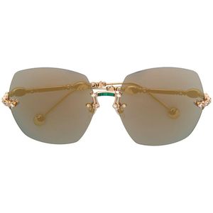 Elie Saab Mettallic Oversized-Sonnenbrille