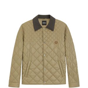 Boss Gesteppte Jacke Mit Logo-Patch in Grün für Herren