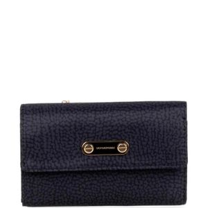 Borbonese Blue Op-Print Logo-Plaque Wallet