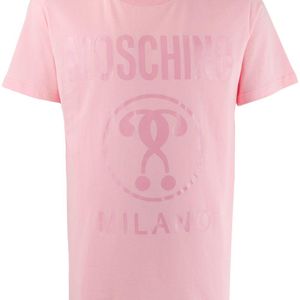 Camiseta Milano con logo y signos de interrogación Moschino de hombre de color Rosa