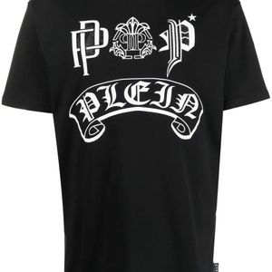 Philipp Plein Black Ss Gothic Plein Graphic-Print T-Shirt for men