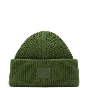 Acne Green Ribbed Patch Hat