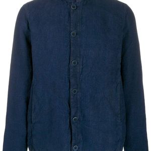 Transit Blue Mock Collar Buttoned Jacket for men
