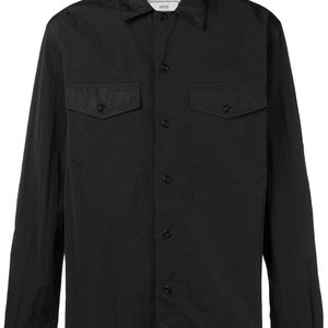 メンズ AMI キャンプカラー オーバーシャツ ブラック