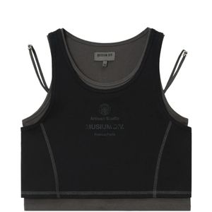 Musium Div. Black Logo-Print Top