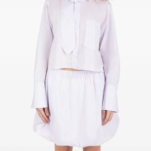 Societe Anonyme White Striped Bow-Detail Shirt