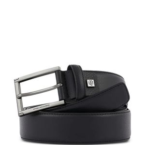 Piquadro Black Prong-Buckle Leather Belt for men