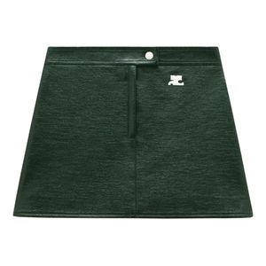 Courreges Green Reedition Button-Fastening Mini Skirt