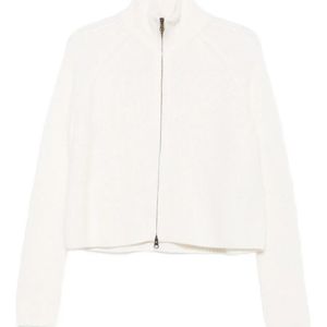Lisa Yang White Zip-Up Cardigan